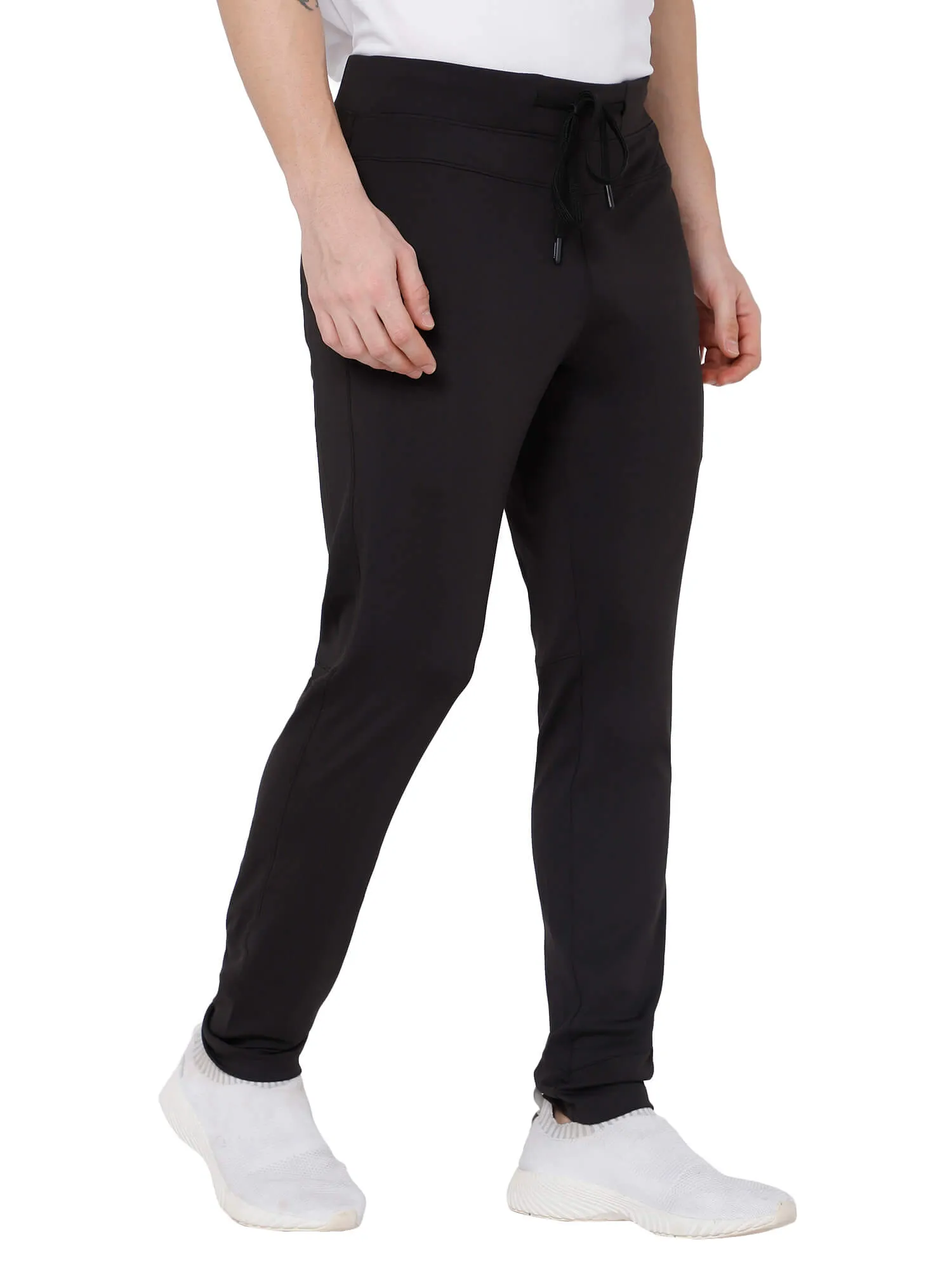 Danny Solid Regular fit Polyester Trackpants for Men with zipper pockets Comfortable Breathable Fabric Stretchable for Everyday Use Ideal for Yoga Training Gym Running or Performance