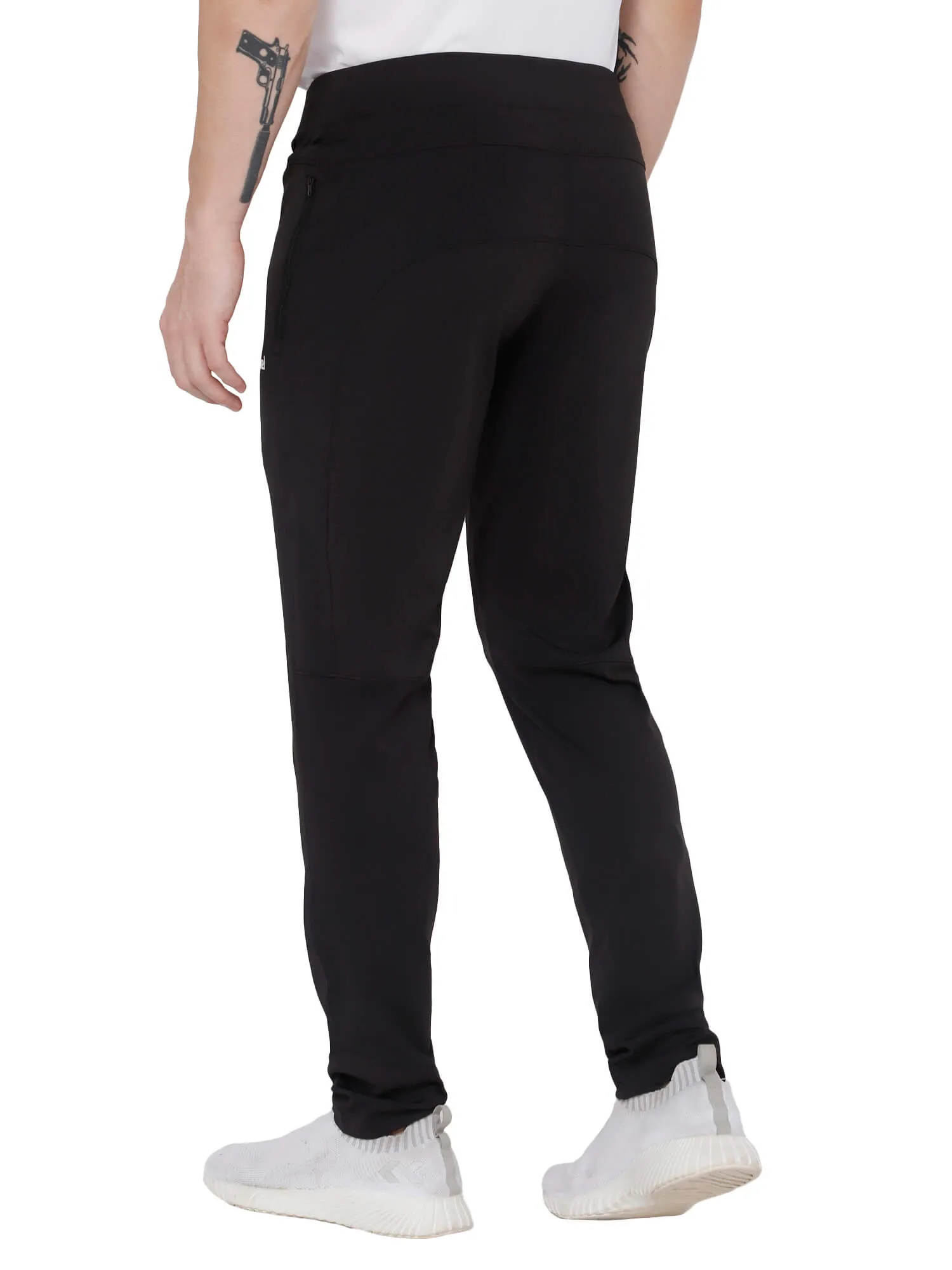 Danny Solid Regular fit Polyester Trackpants for Men with zipper pockets Comfortable Breathable Fabric Stretchable for Everyday Use Ideal for Yoga Training Gym Running or Performance