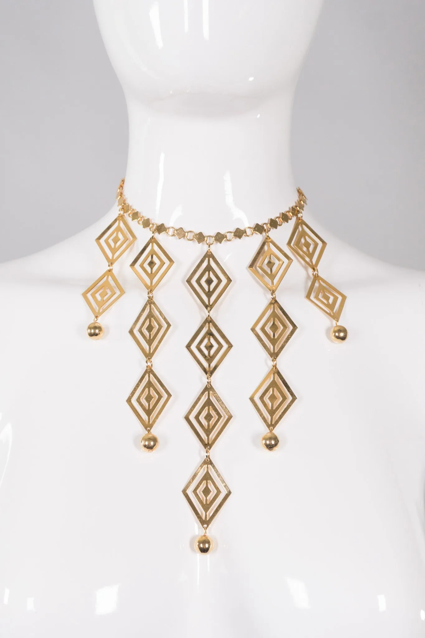 Diamond Cutout Bib Necklace