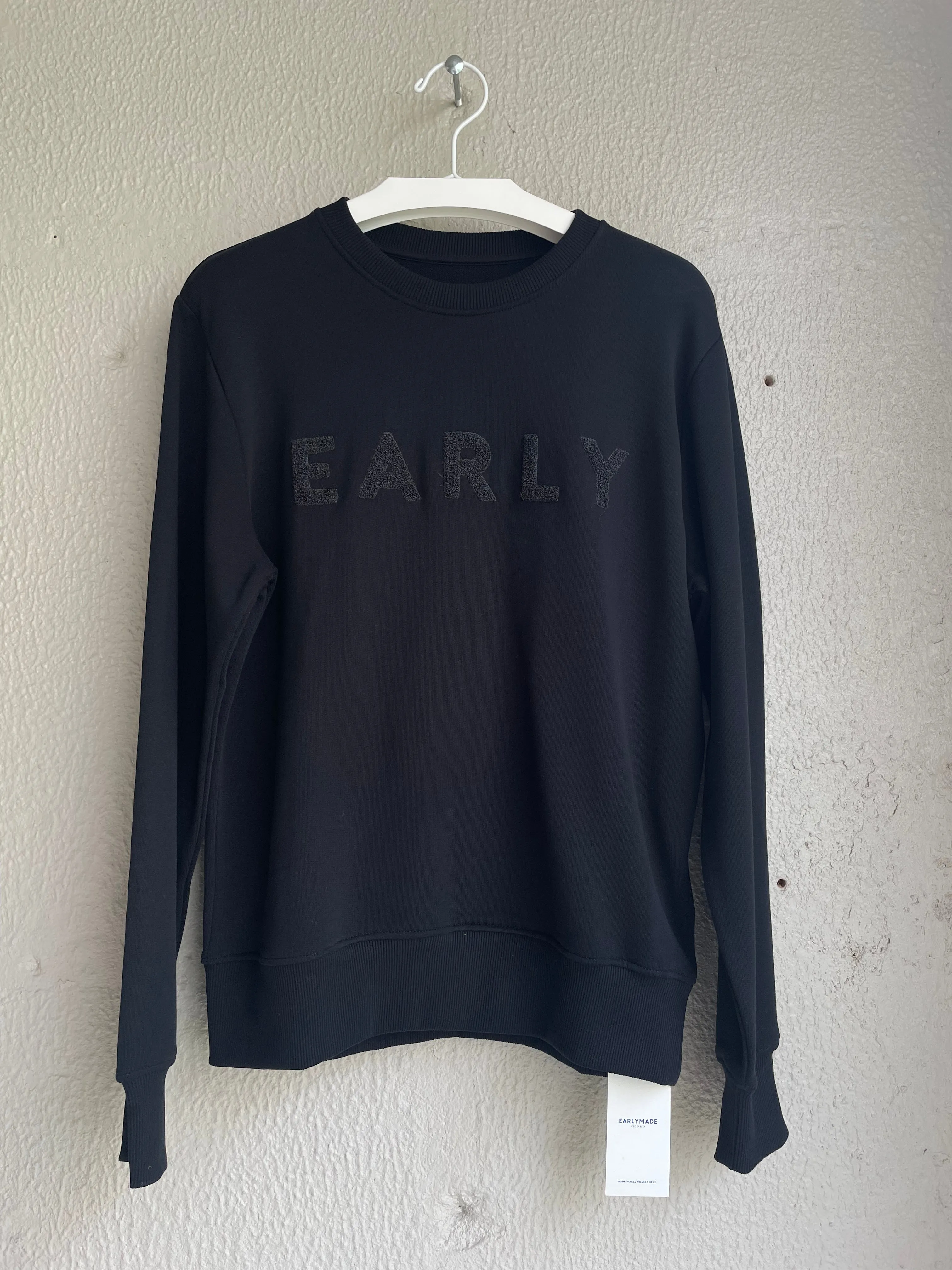 Early High-Stitch Logo Sweat - Black