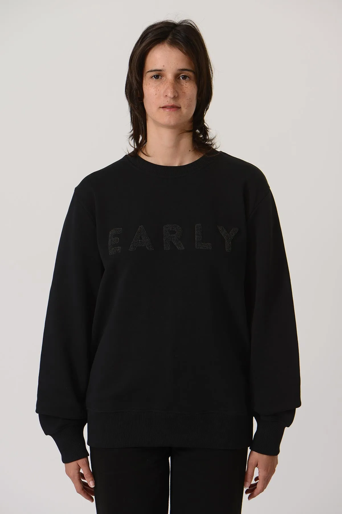 Early High-Stitch Logo Sweat - Black