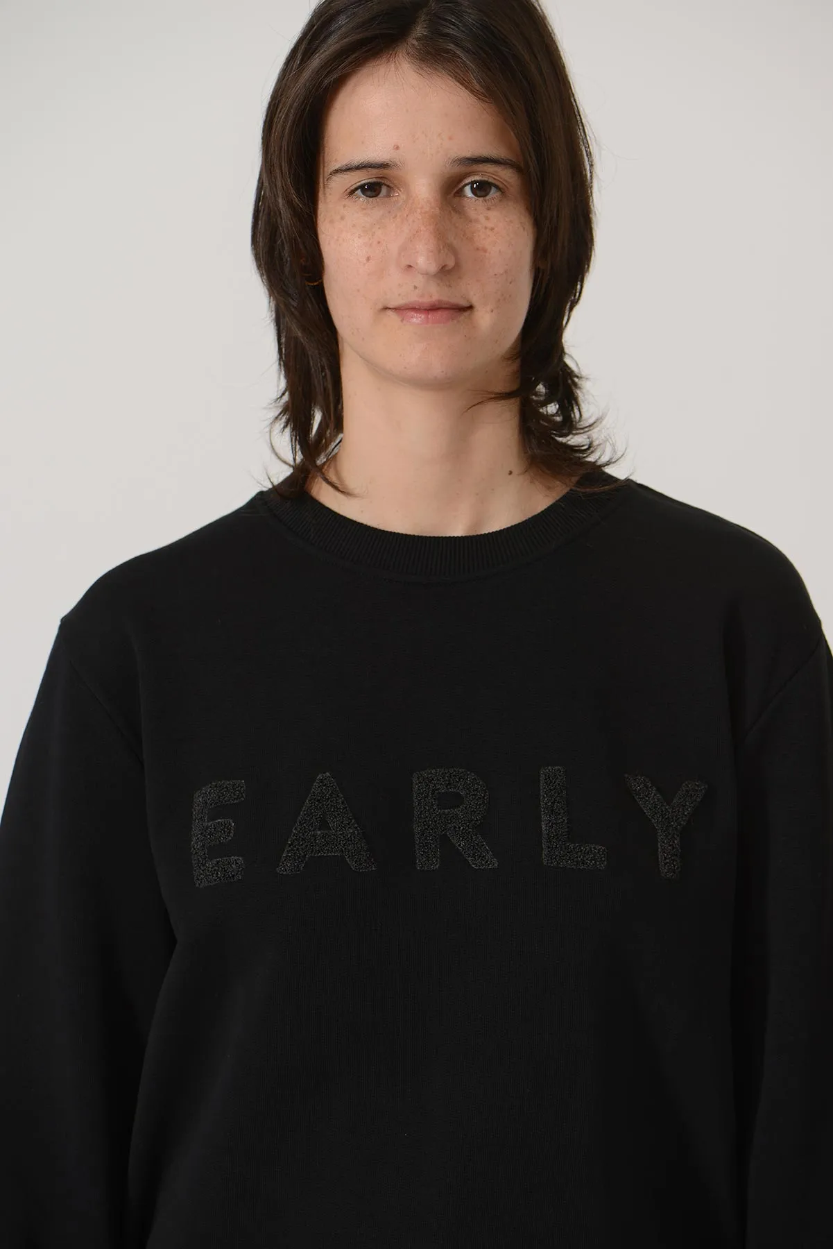 Early High-Stitch Logo Sweat - Black