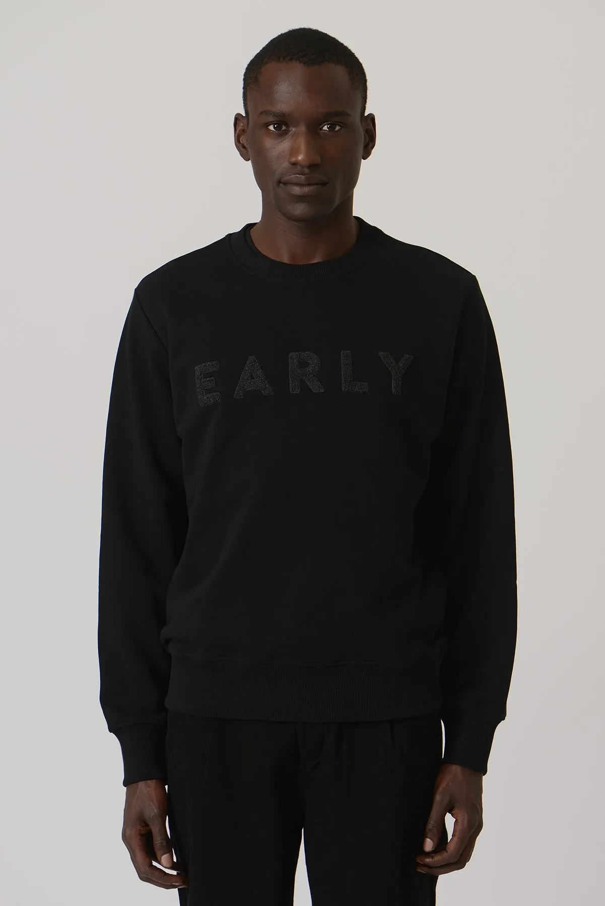 Early High-Stitch Logo Sweat - Black