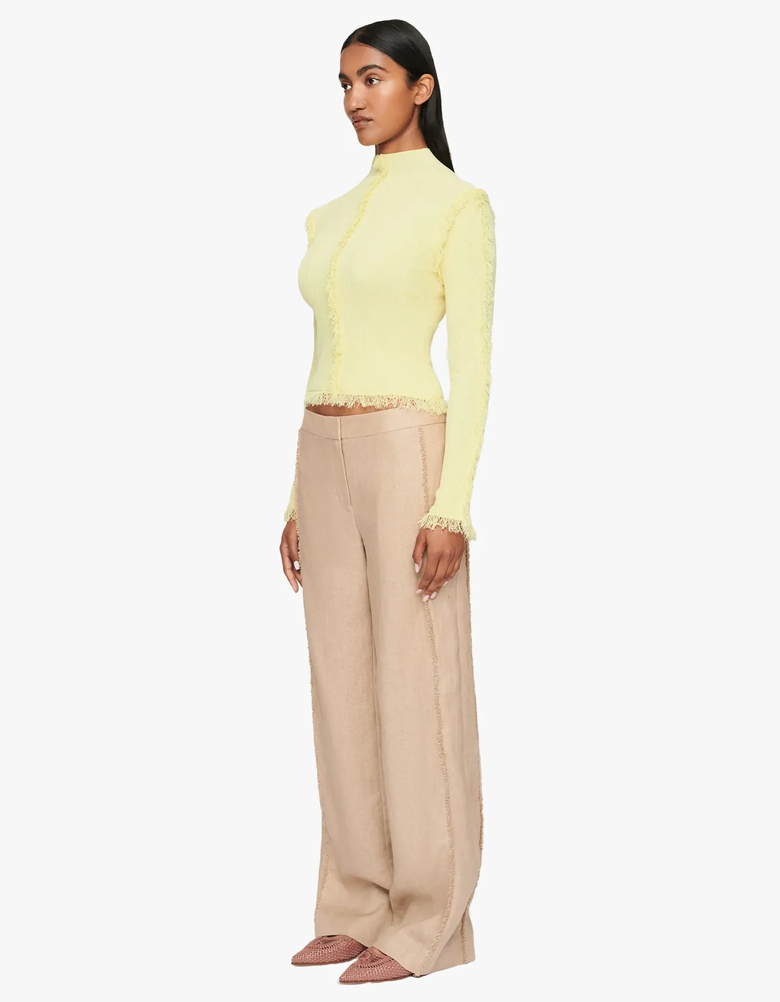 Elara Fringe Knit - Limoncello