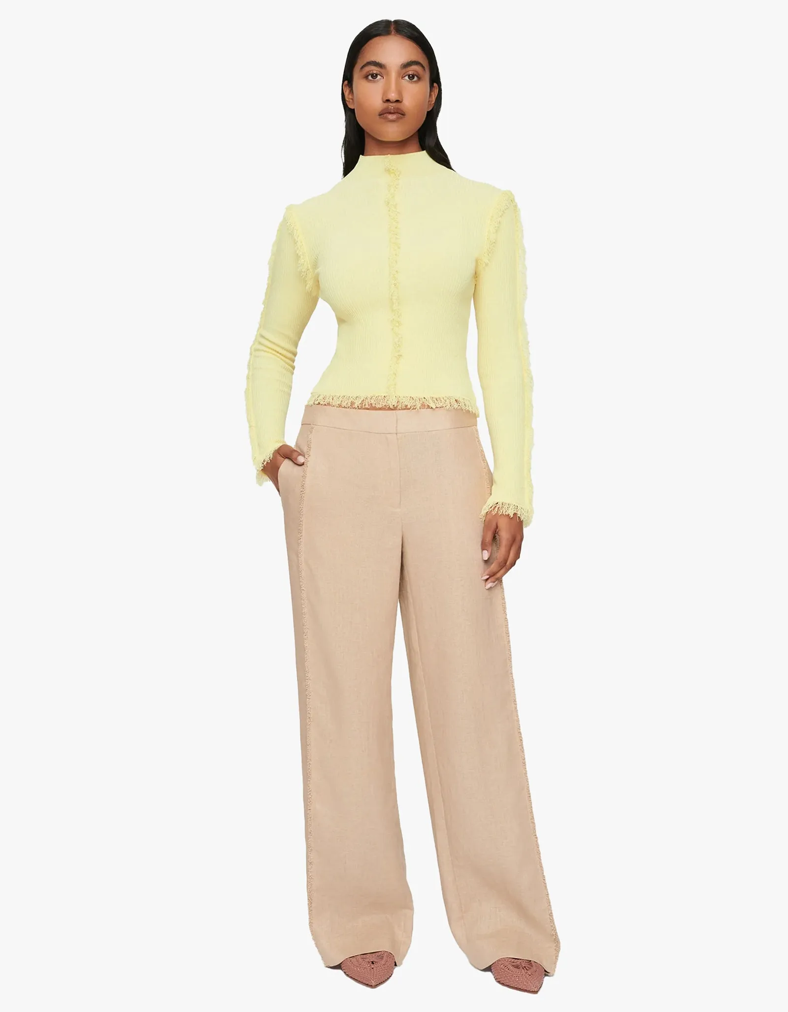 Elara Fringe Knit - Limoncello