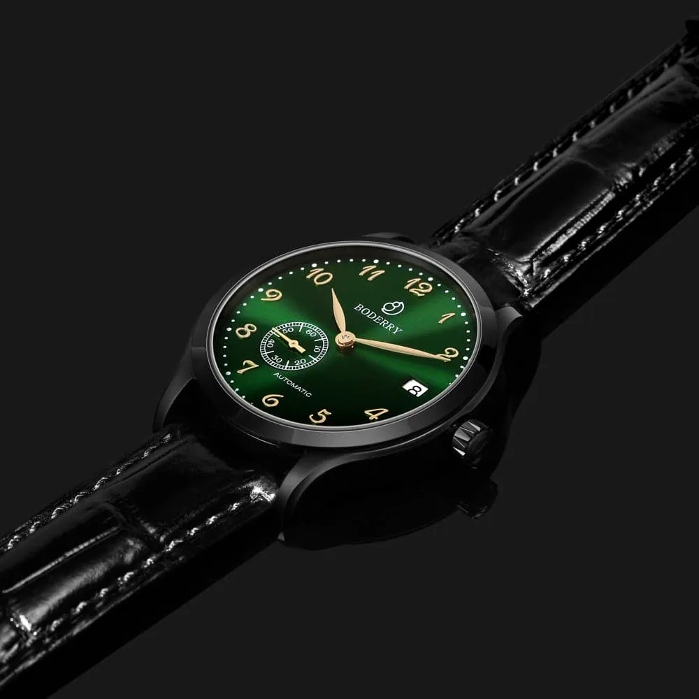 ELITE - Micro-rotor Automatic Watch | Black Case & Green Dial