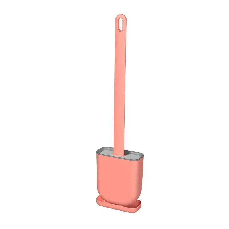 Ergonomic Wall-Mounted Silicone Toilet Brush Set with No Dead Angle Design