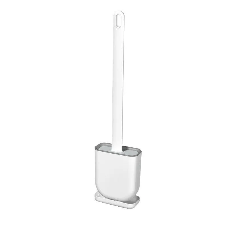 Ergonomic Wall-Mounted Silicone Toilet Brush Set with No Dead Angle Design