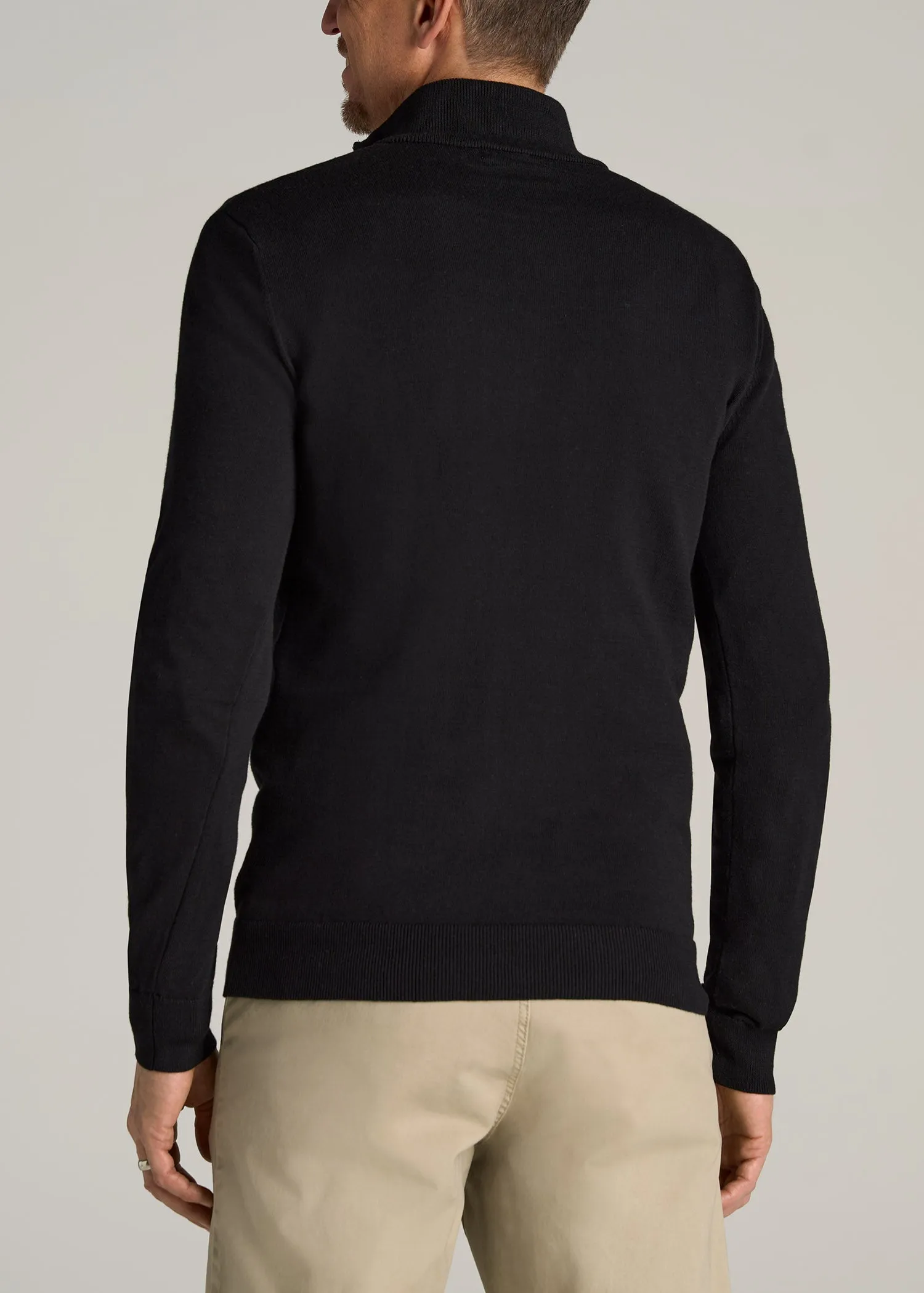 Everyday Quarter-Zip Tall Men's Sweater in Black