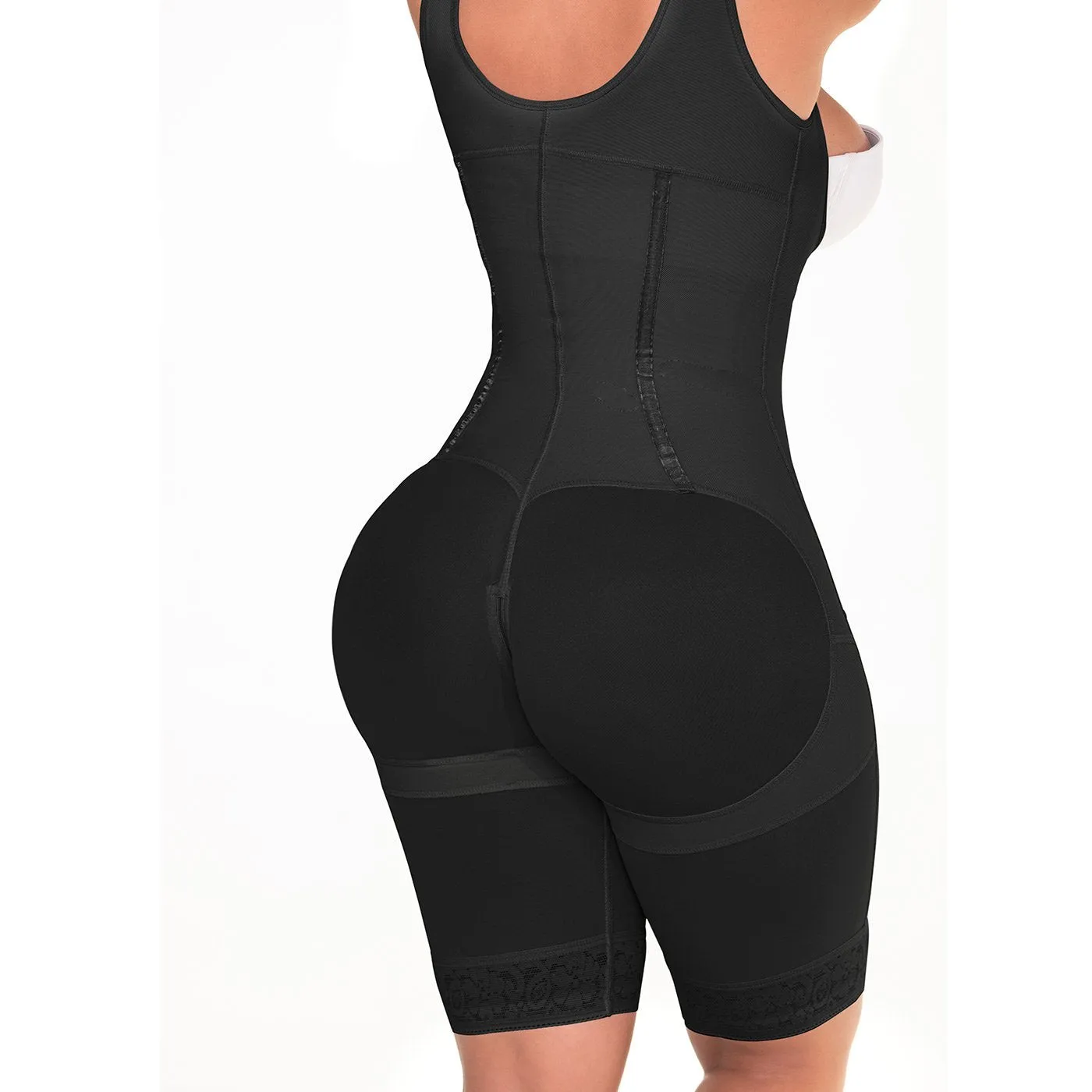 Fajas MariaE RA003 Fajas Colombianas Tummy Control Compression Garment | Open Bust Shapewear  | Powernet