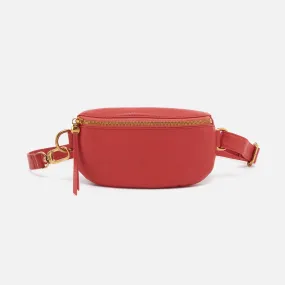 Fern Belt Bag In Pebbled Leather - Red Clay