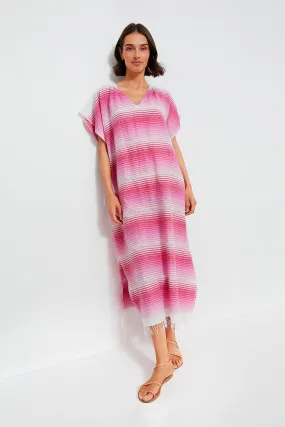 Feven Fuchsia Dalila V Neck Caftan