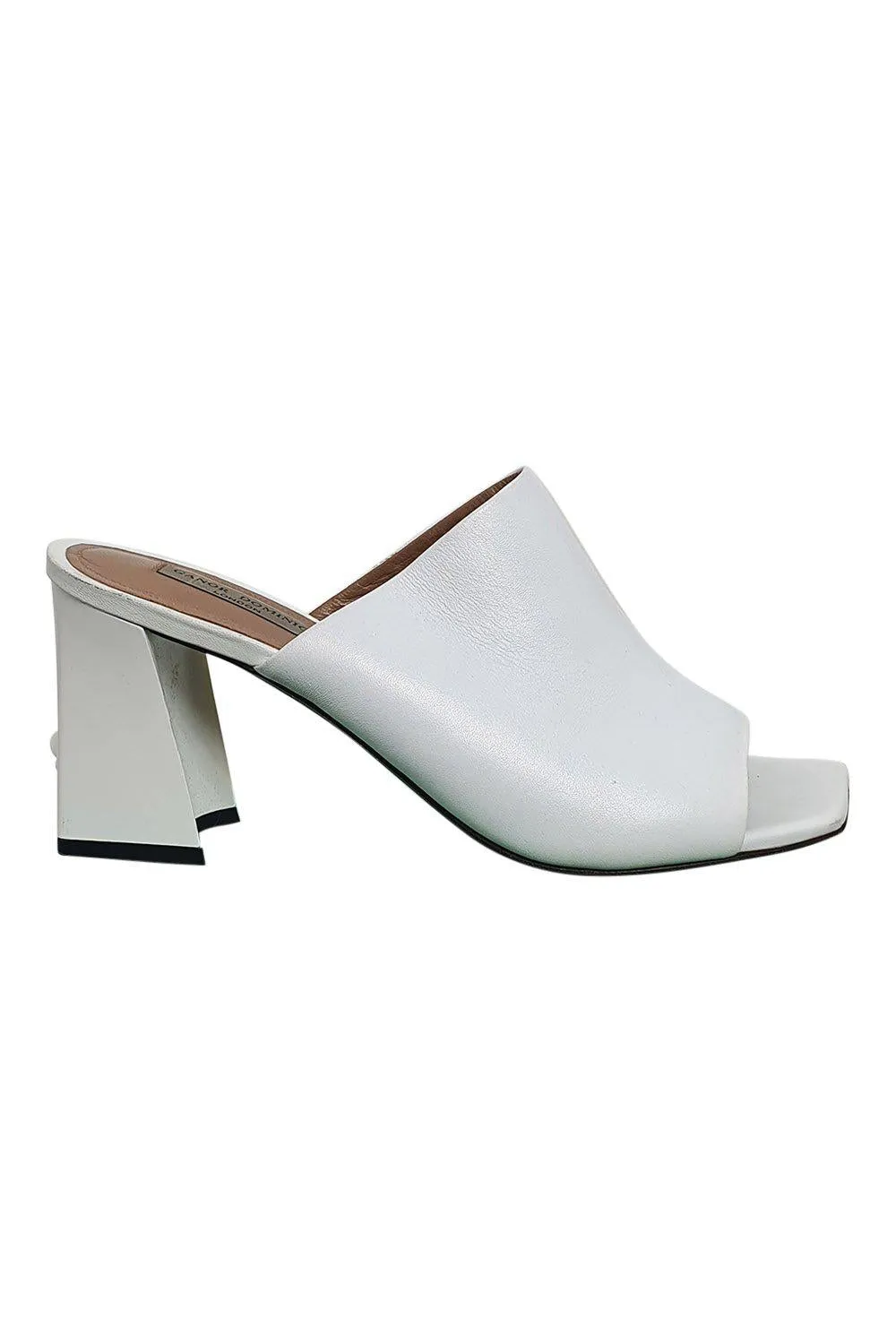 GANOR DOMINIC White Leather Open Front Bianca Art Shoes (UK 6 | EU 39 | US 8)