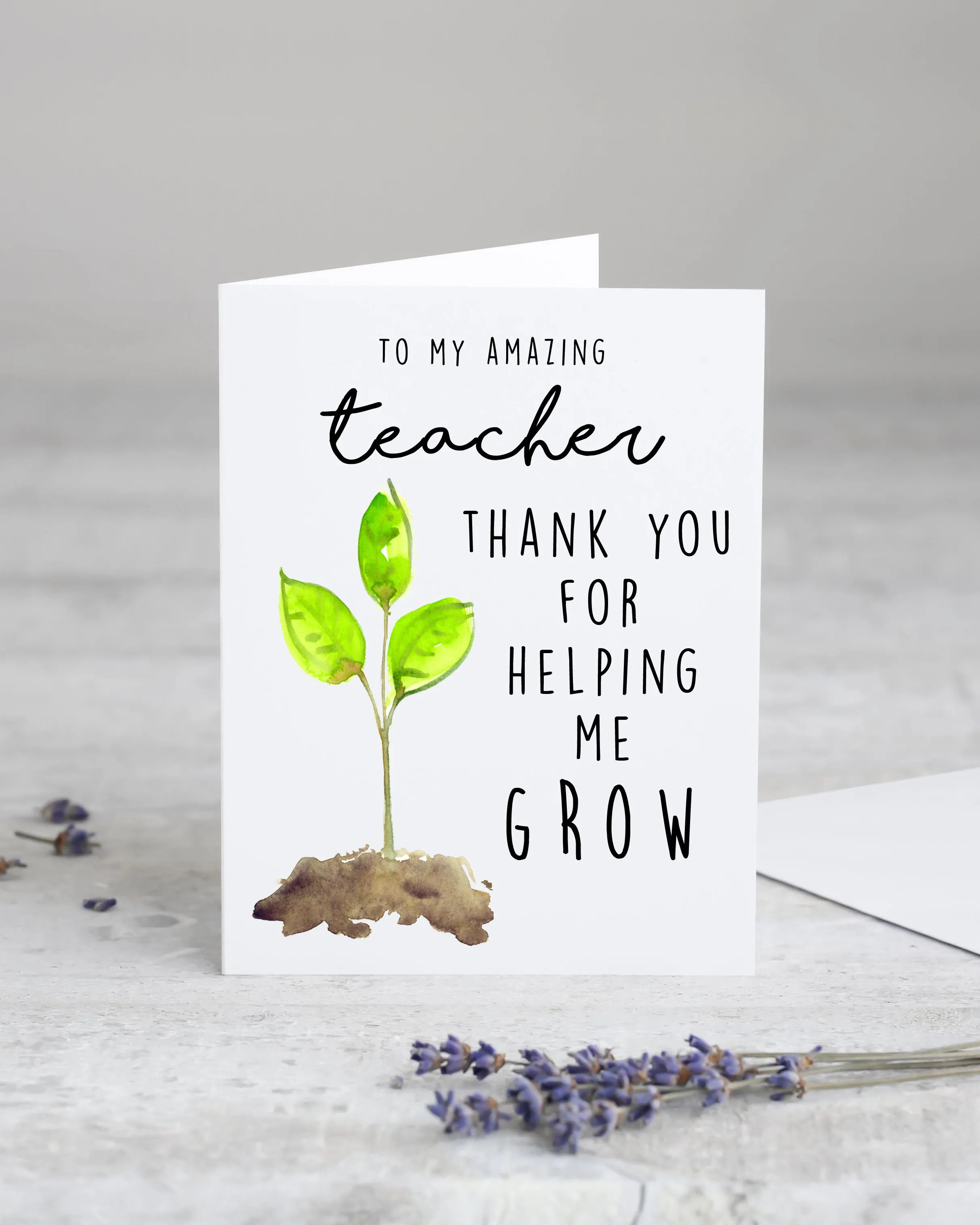 Helping Me Grow Teacher Appreciation Card