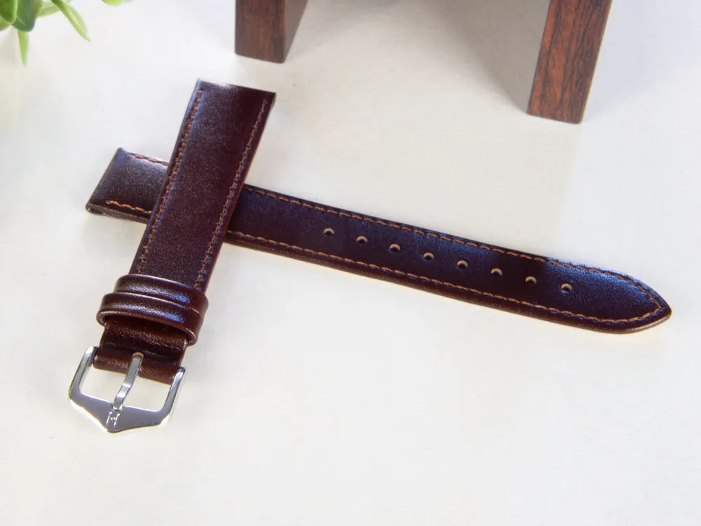 Hirsch Osiris Leather Strap, Brown, 18 mm, L (200 mm), 03475010-2-18