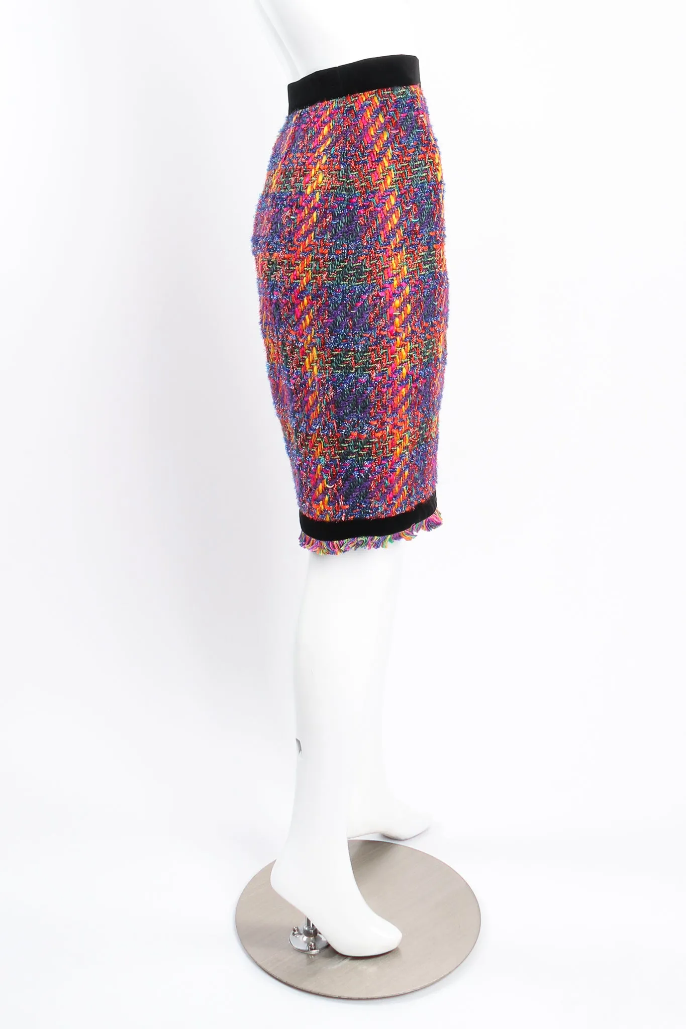 Hot Rainbow Tweed Jacket & Skirt Set