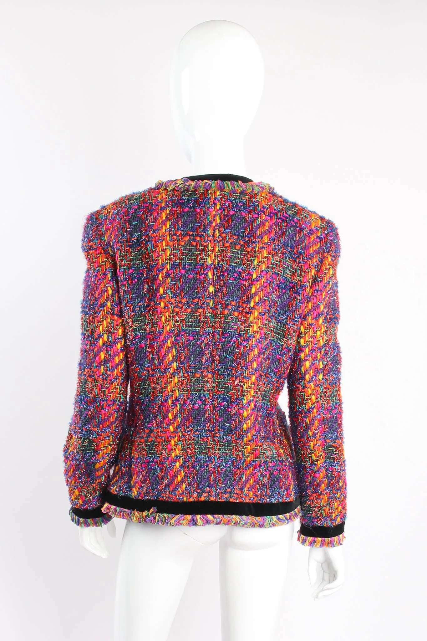 Hot Rainbow Tweed Jacket & Skirt Set