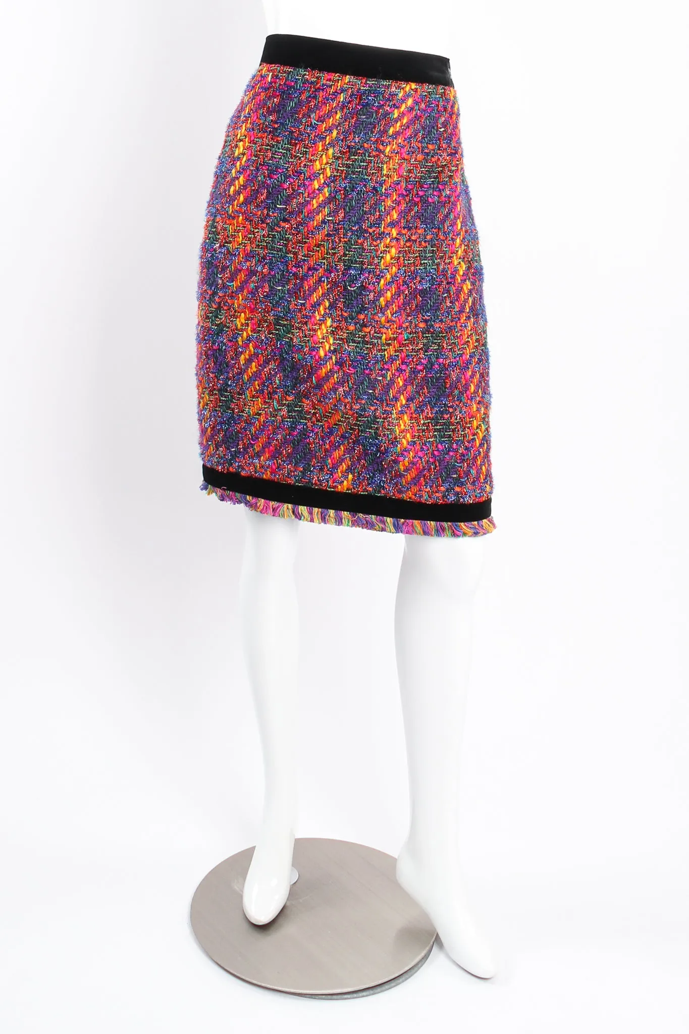 Hot Rainbow Tweed Jacket & Skirt Set