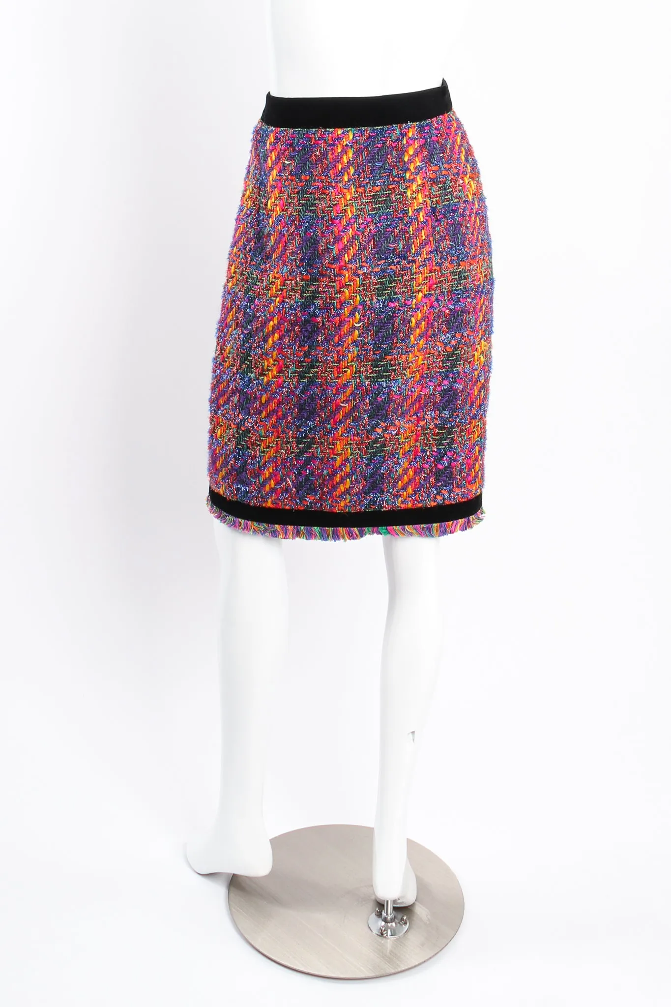 Hot Rainbow Tweed Jacket & Skirt Set