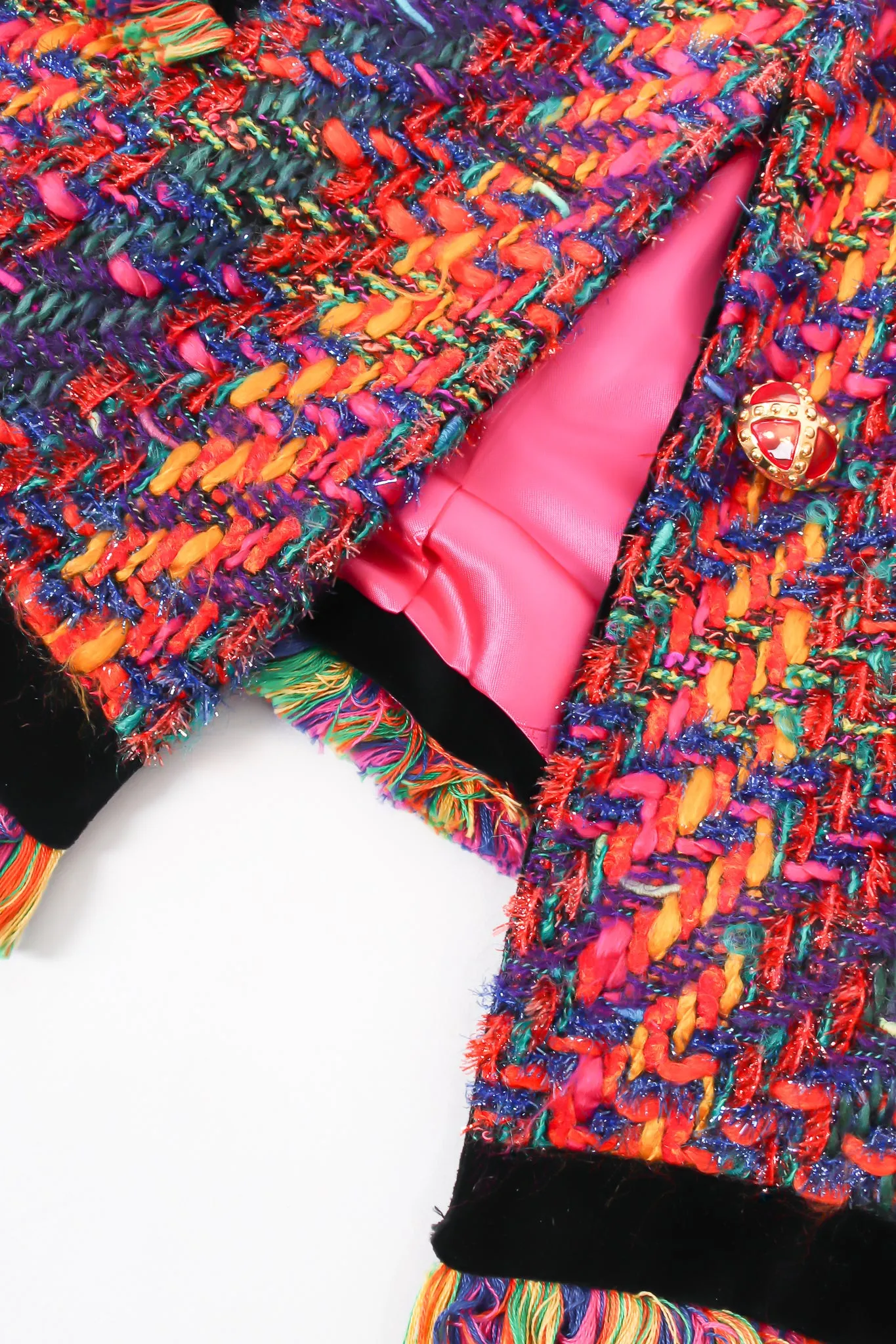 Hot Rainbow Tweed Jacket & Skirt Set