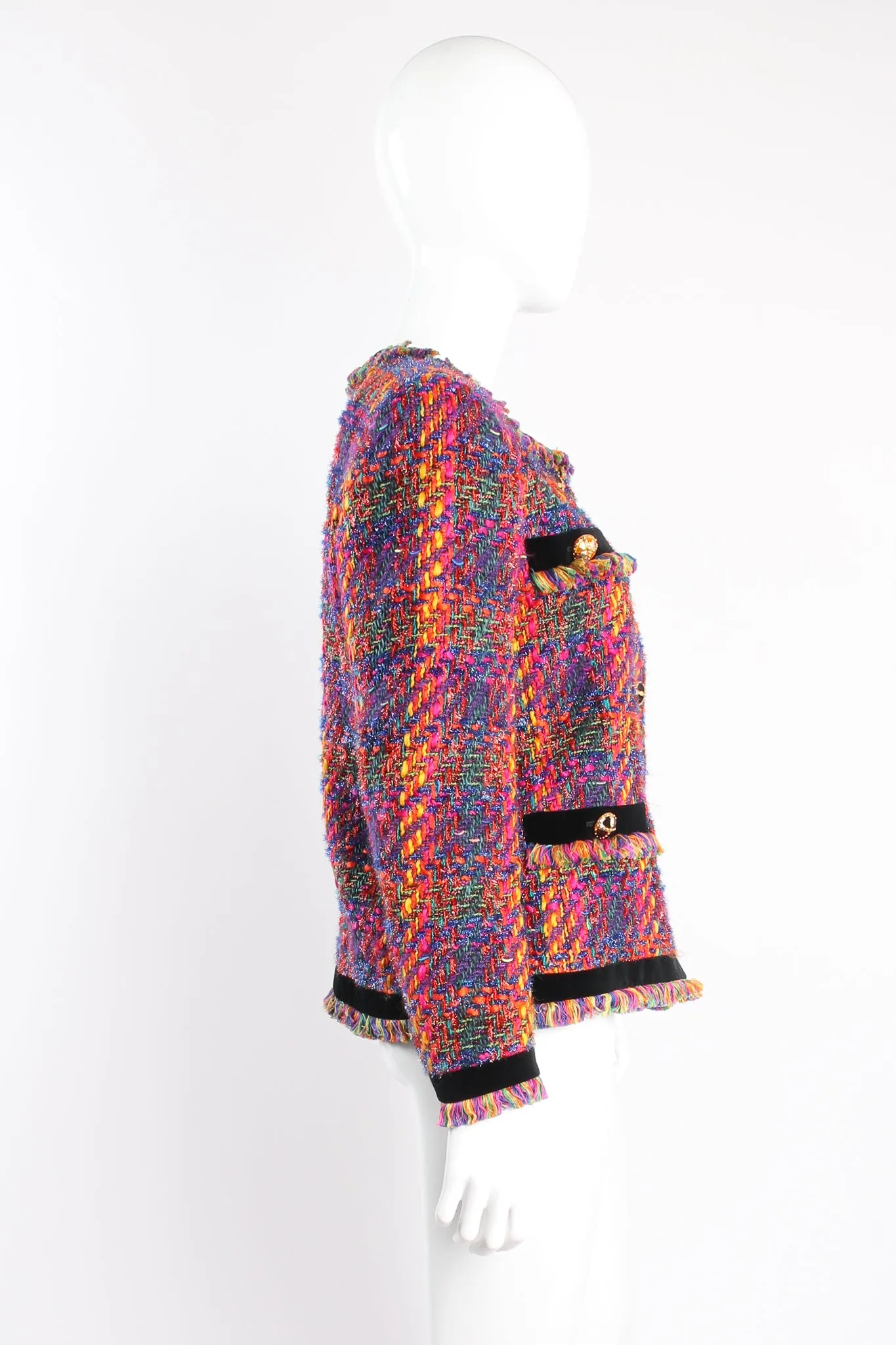 Hot Rainbow Tweed Jacket & Skirt Set