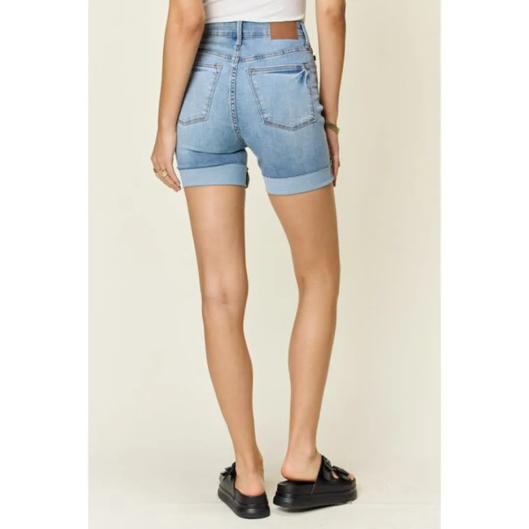 Judy Blue Full Size Tummy Control High Waist Denim Shorts