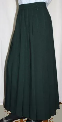 Junior High High School Green Knife Pleated Skirt