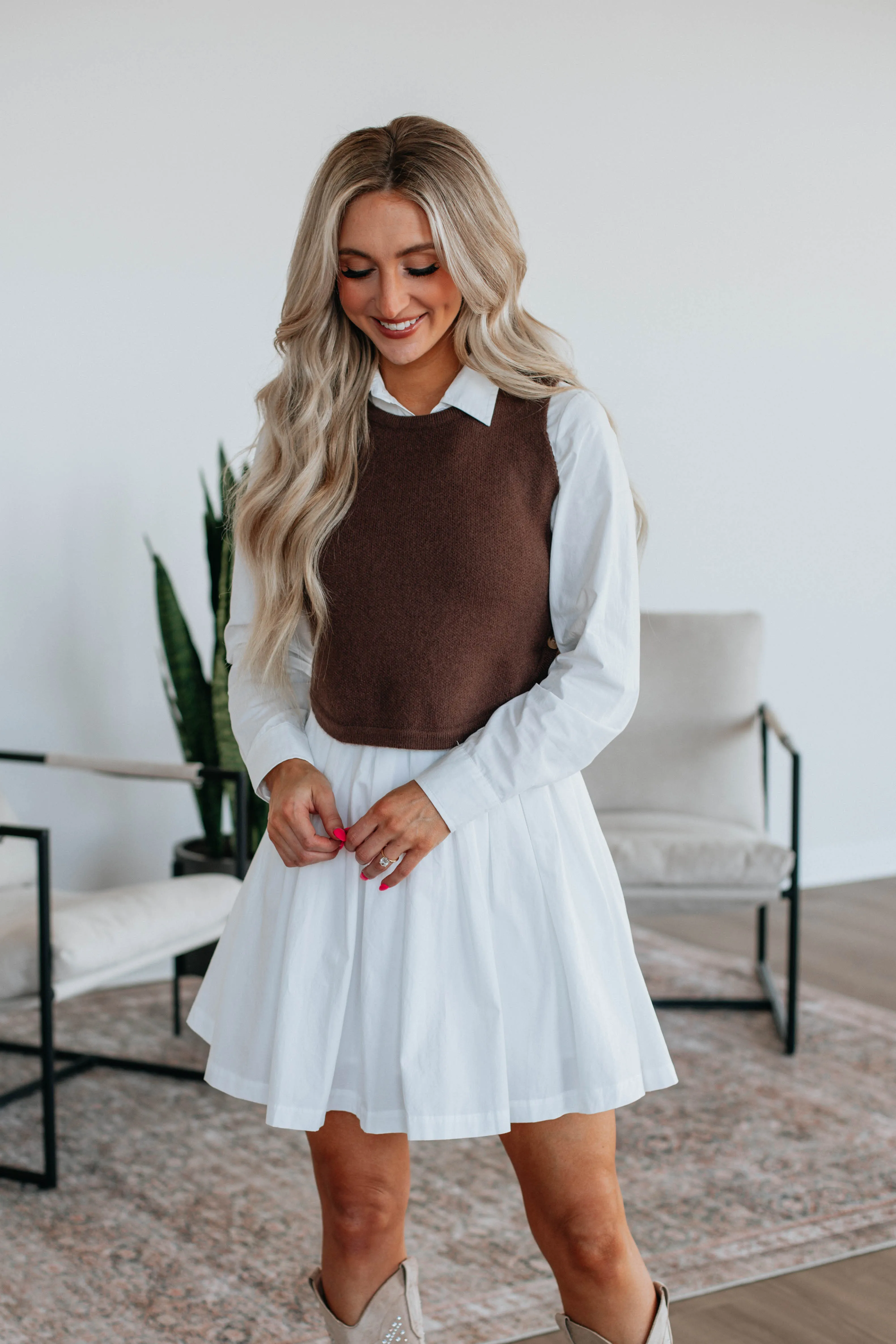 Kathryn Sweater Vest - Chocolate