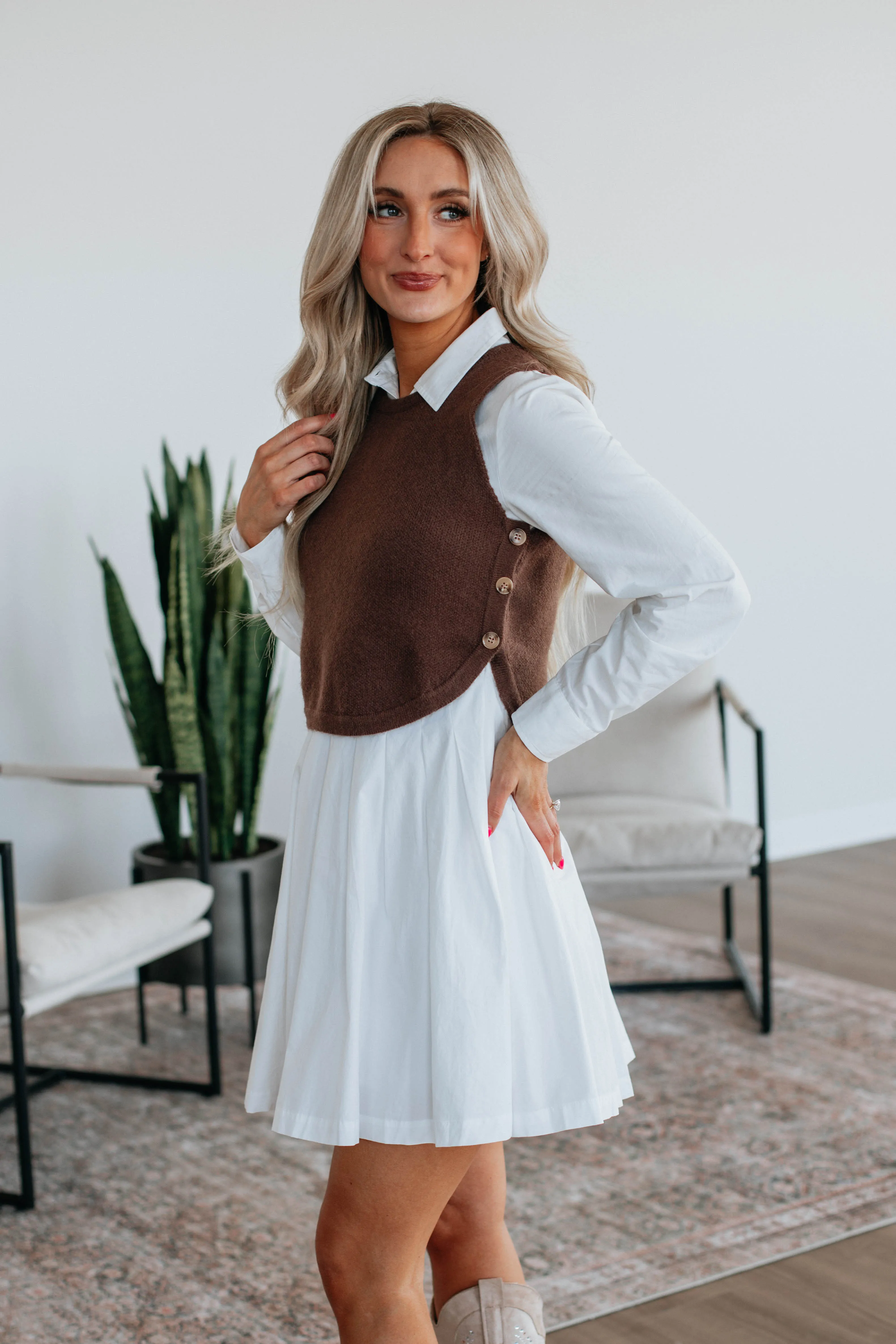 Kathryn Sweater Vest - Chocolate