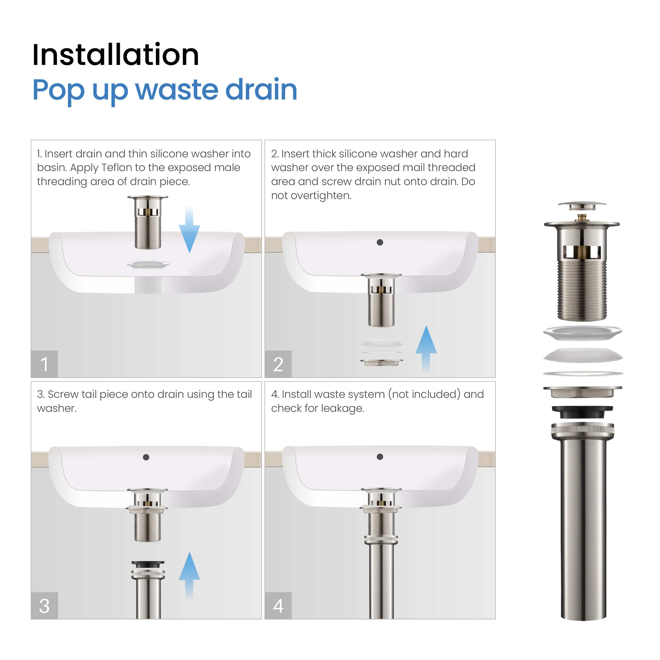 KIBI Circular X 8″ Bathroom Widespread Faucet with Drain Assembly – KBF1026