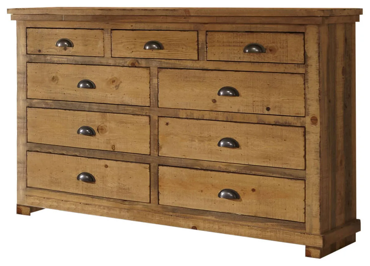 Koge Tan Drawer Dresser and Mirror