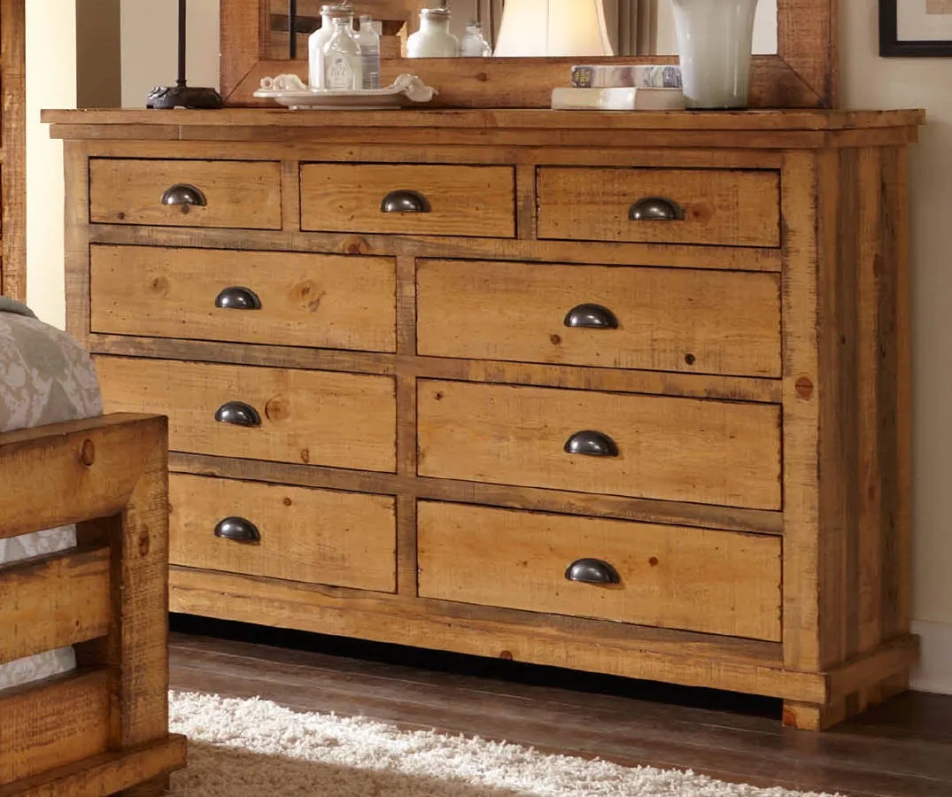 Koge Tan Drawer Dresser and Mirror