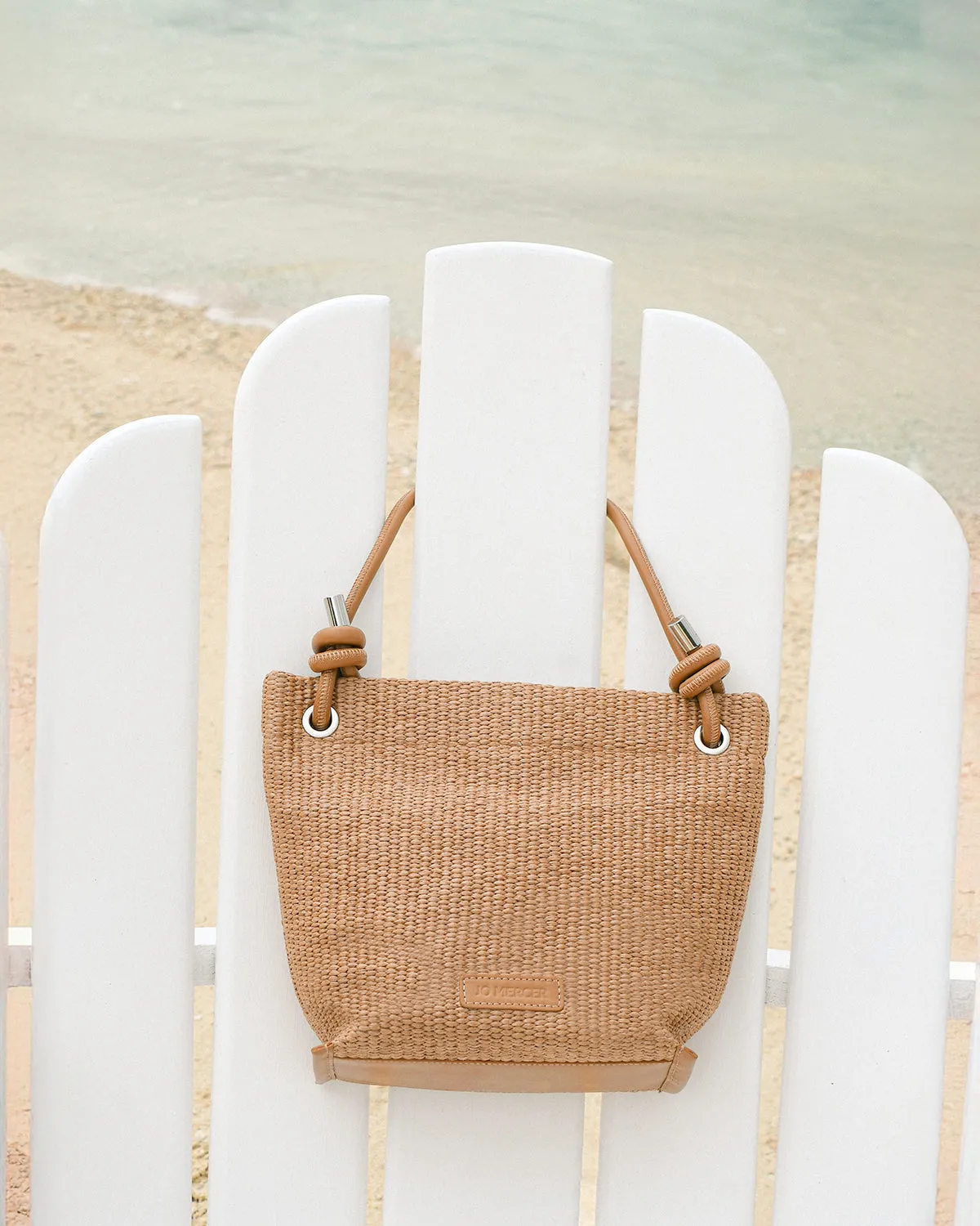 LUCIA TOTE BAG TAN RAFFIA