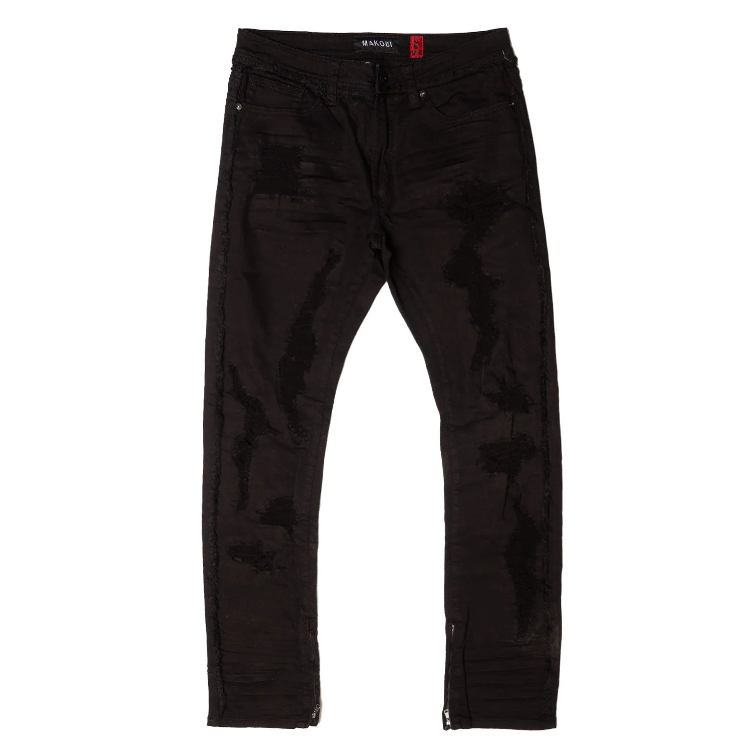 M1973 Danielli 34" Semi Stacked Jeans- Jet black