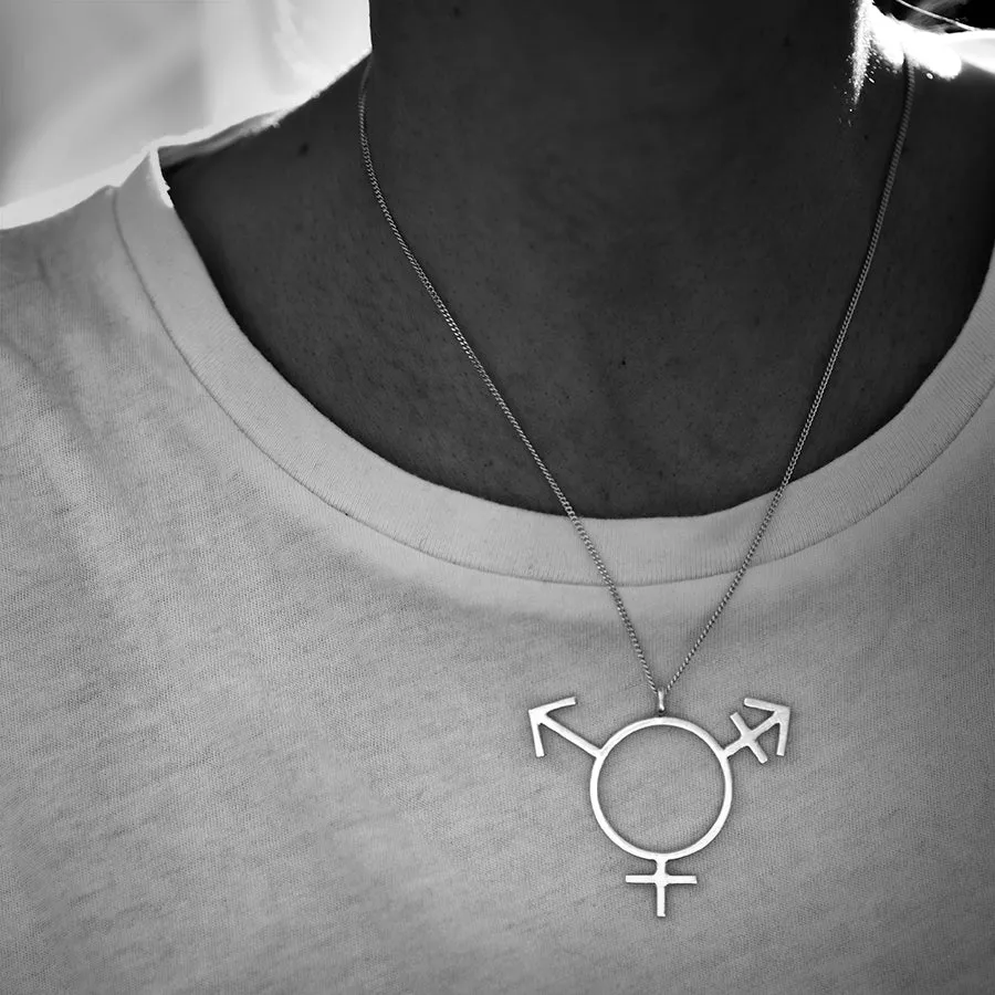 Marsha & James - Trans Symbol Necklace Bronze