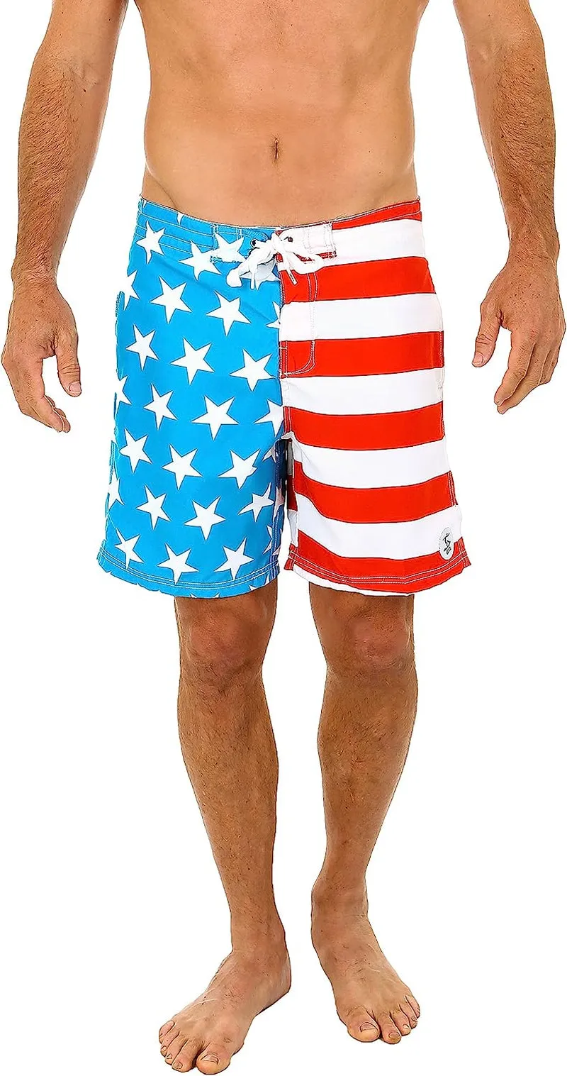 Men's American Flag Inspired Board Shorts