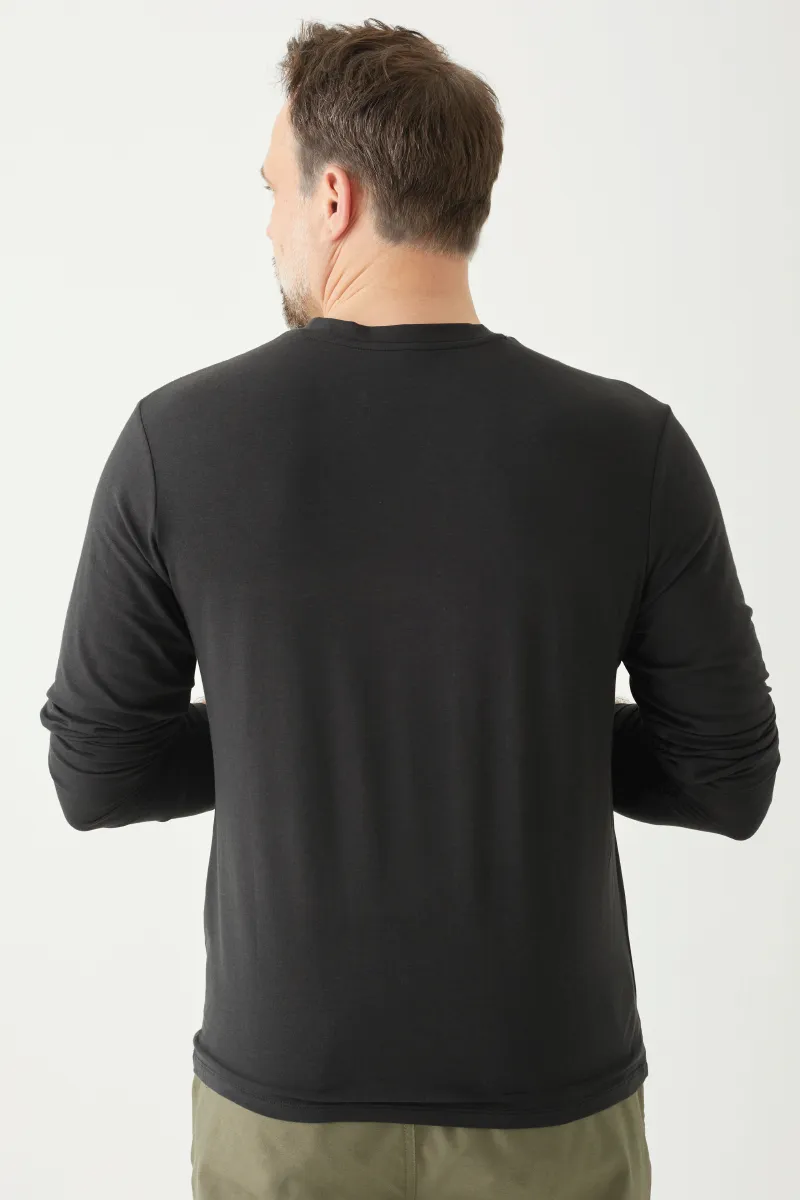 Men's Bamboo Cotton Long-Sleeve Vneck Tee-All Sales Final