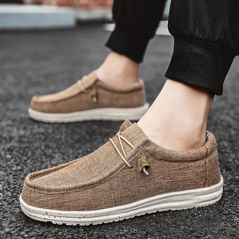 Men's Breathable Casual Canvas Slip-On Loafers | Comfort Lightweight Penny Loafers for Men