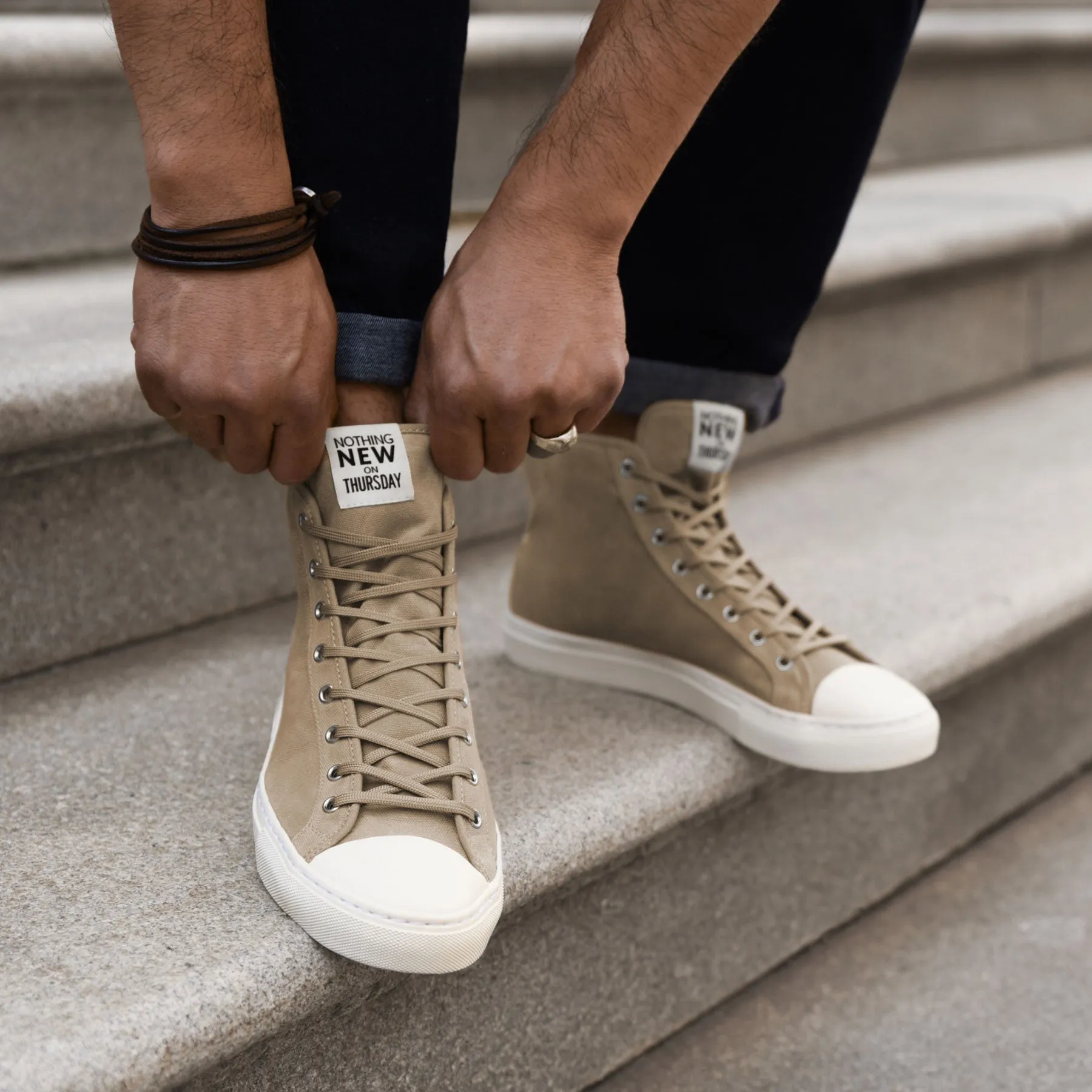 Men's Classic High Top | Field Tan x Off-White