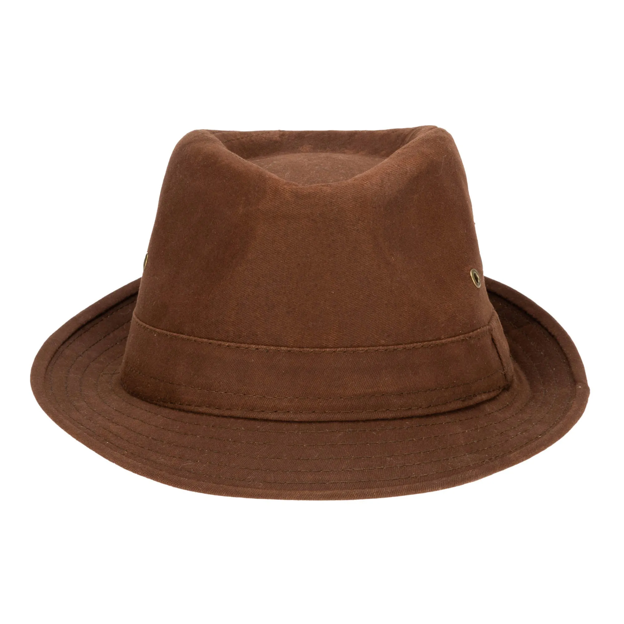 Mens Cut and Sew Waxed Cotton Stingy Brim Fedora