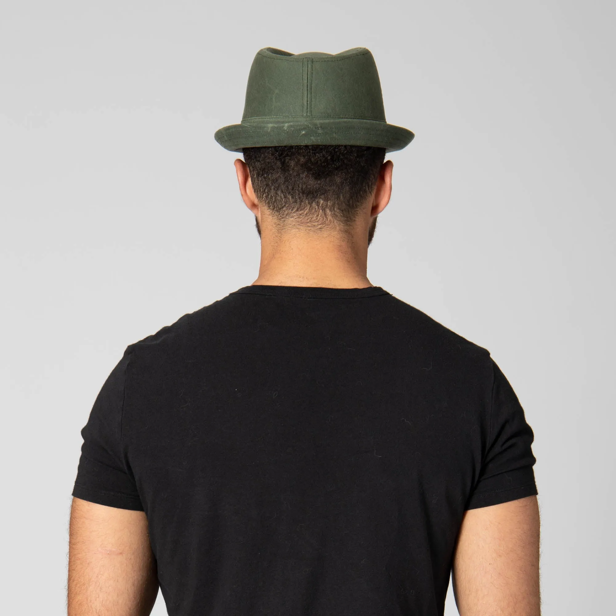 Mens Cut and Sew Waxed Cotton Stingy Brim Fedora