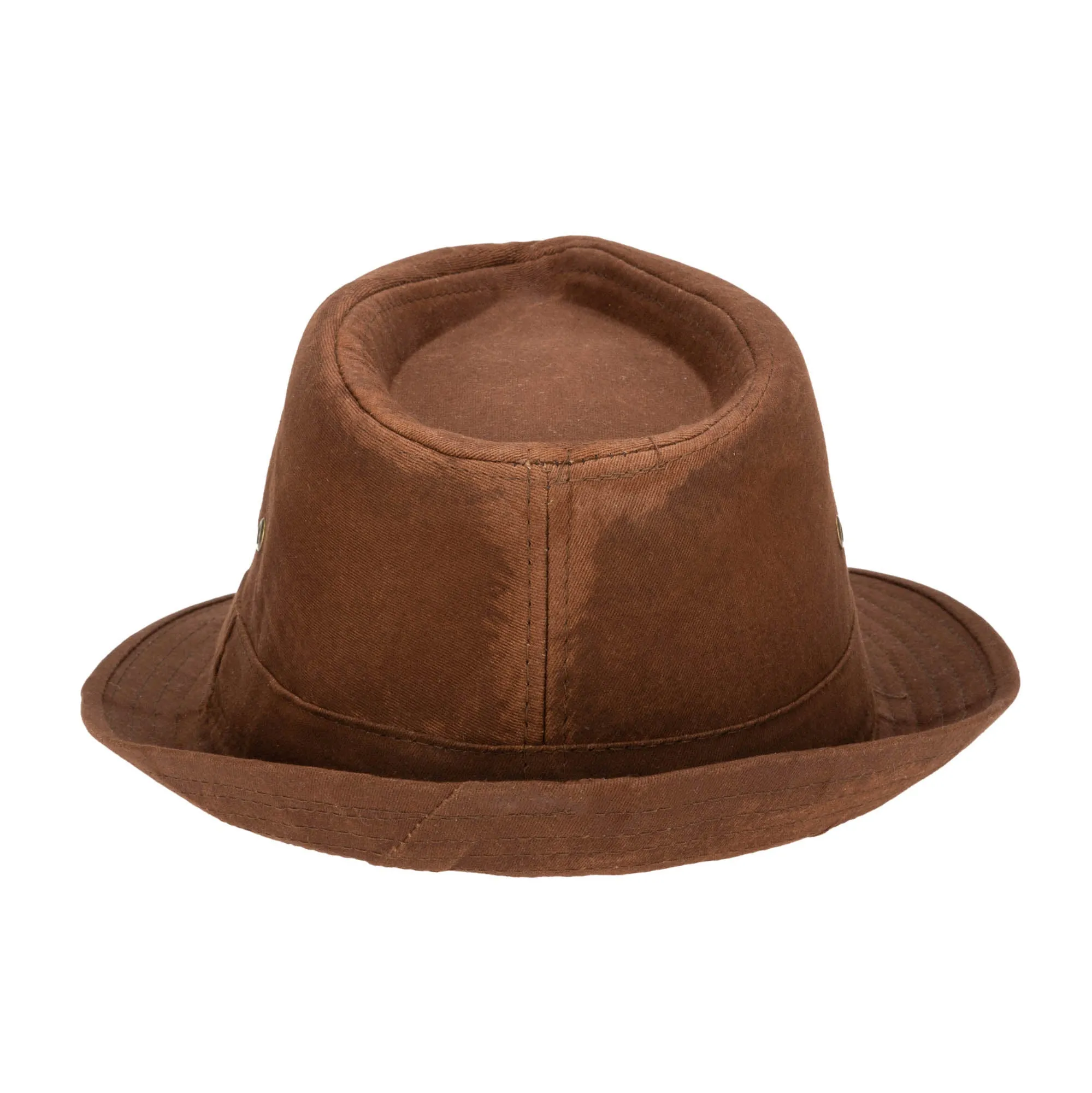 Mens Cut and Sew Waxed Cotton Stingy Brim Fedora