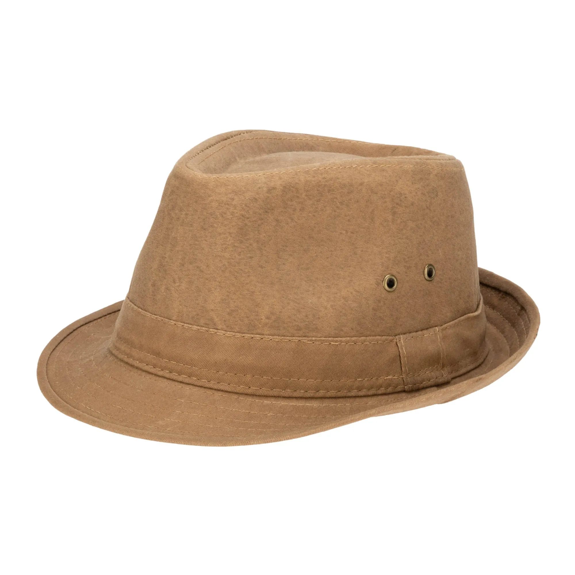 Mens Cut and Sew Waxed Cotton Stingy Brim Fedora