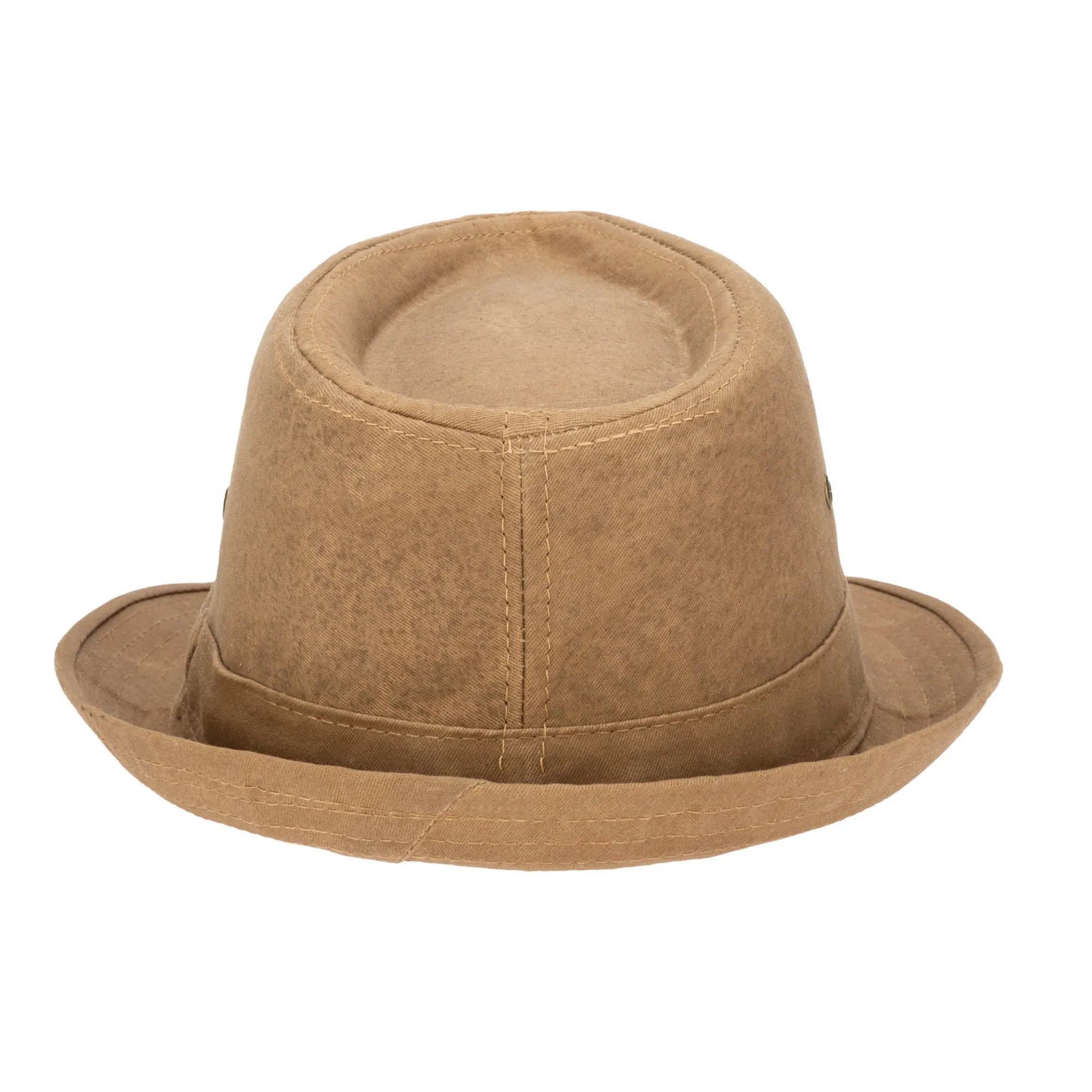 Mens Cut and Sew Waxed Cotton Stingy Brim Fedora