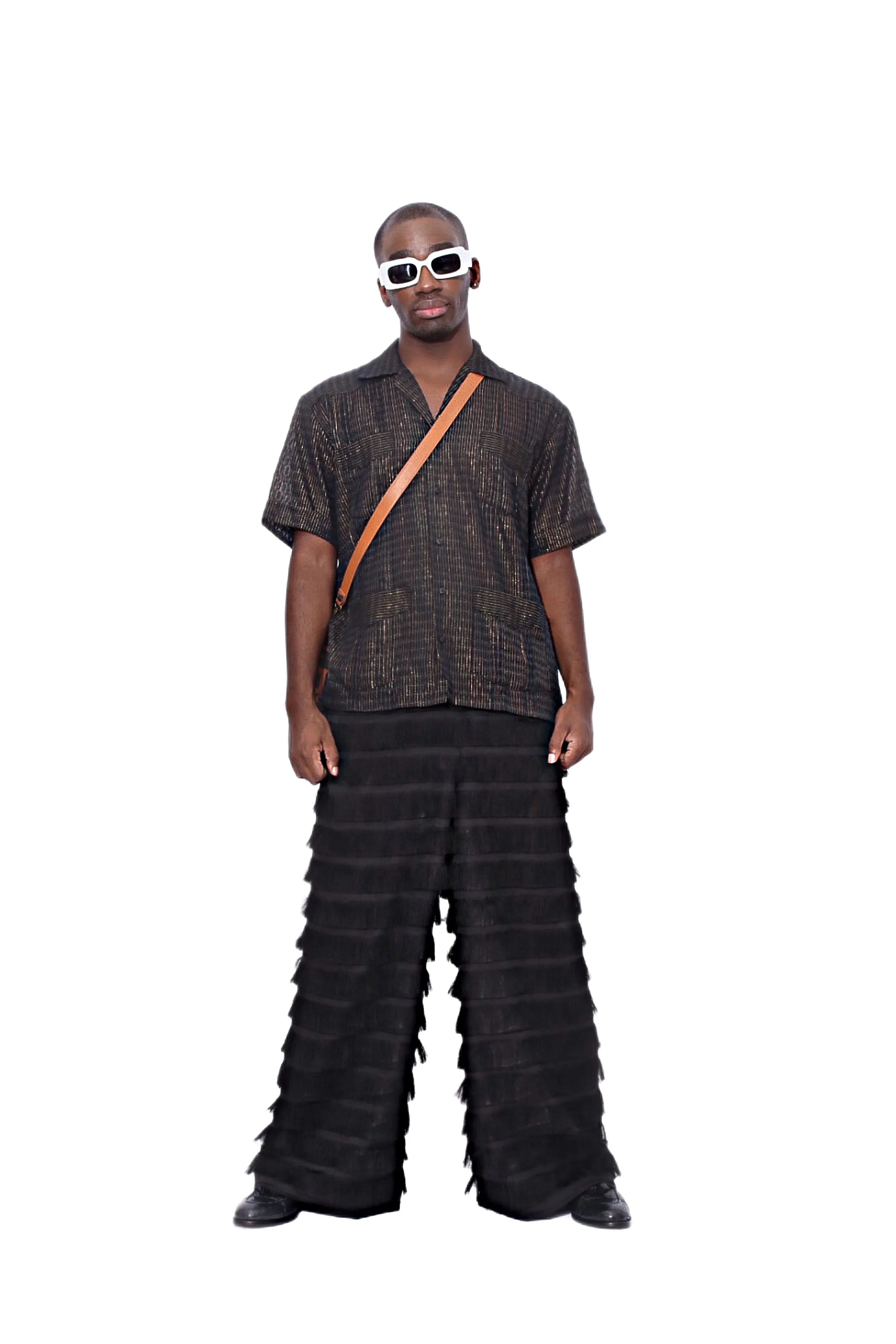 Moruf Fringed Organza Wide-Leg Pants