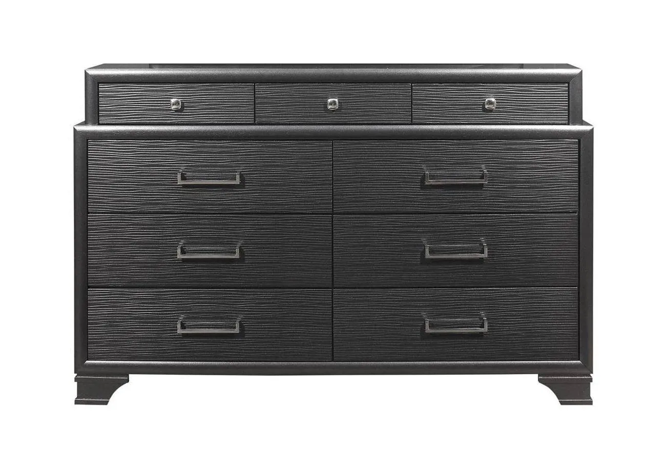 Nigave Dark Grey Dresser and Mirror