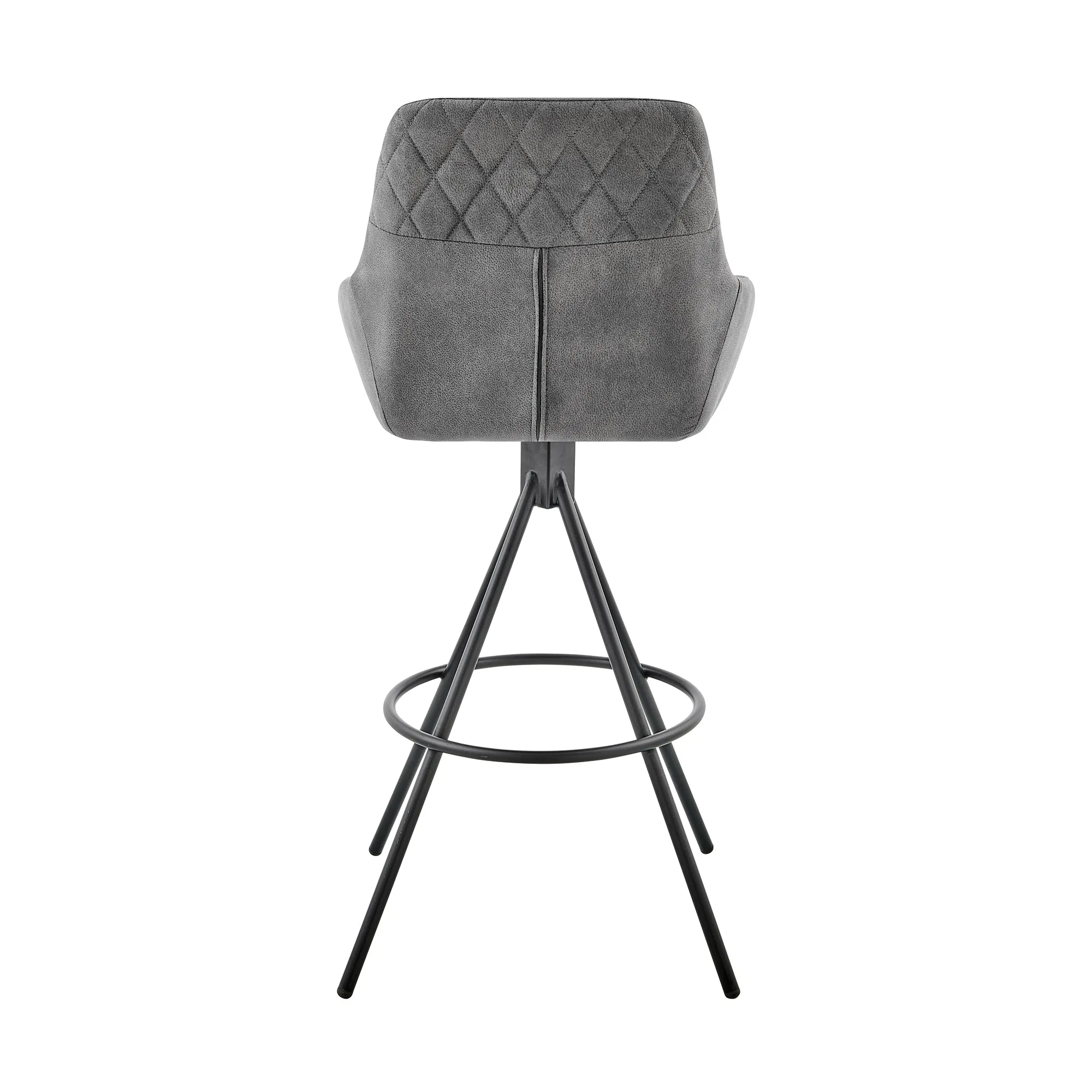 Odessa 26 Counter Height Bar Stool in Charcoal Fabric and Black Finish