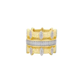 Petals in Bloom Textured 3-Stack Ring