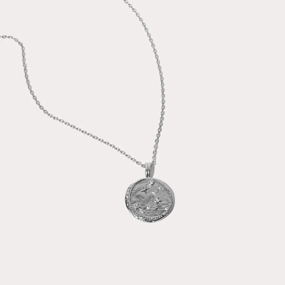 Pisces Zodiac Pendant Necklace in Silver