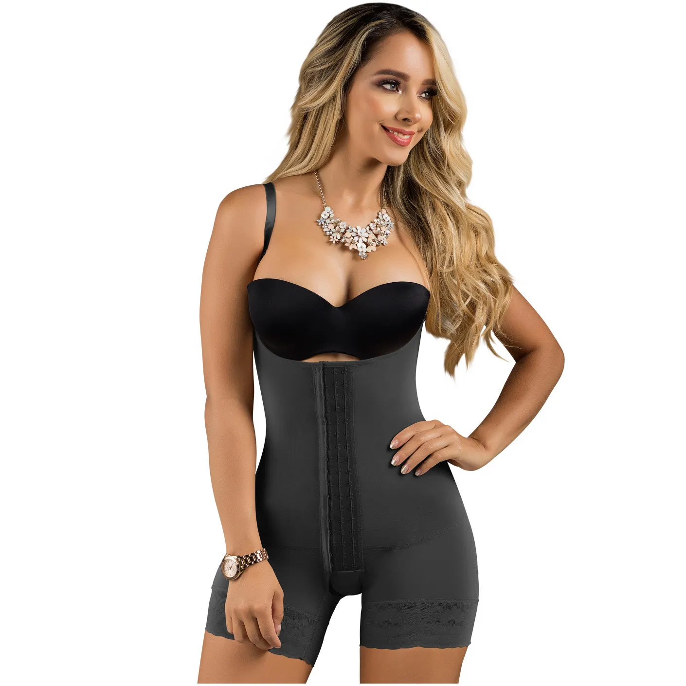 Postpartum Girdle Open Bust Mid Thigh & Butt Lifter Body Shaper Fajas Laty Rose 21113